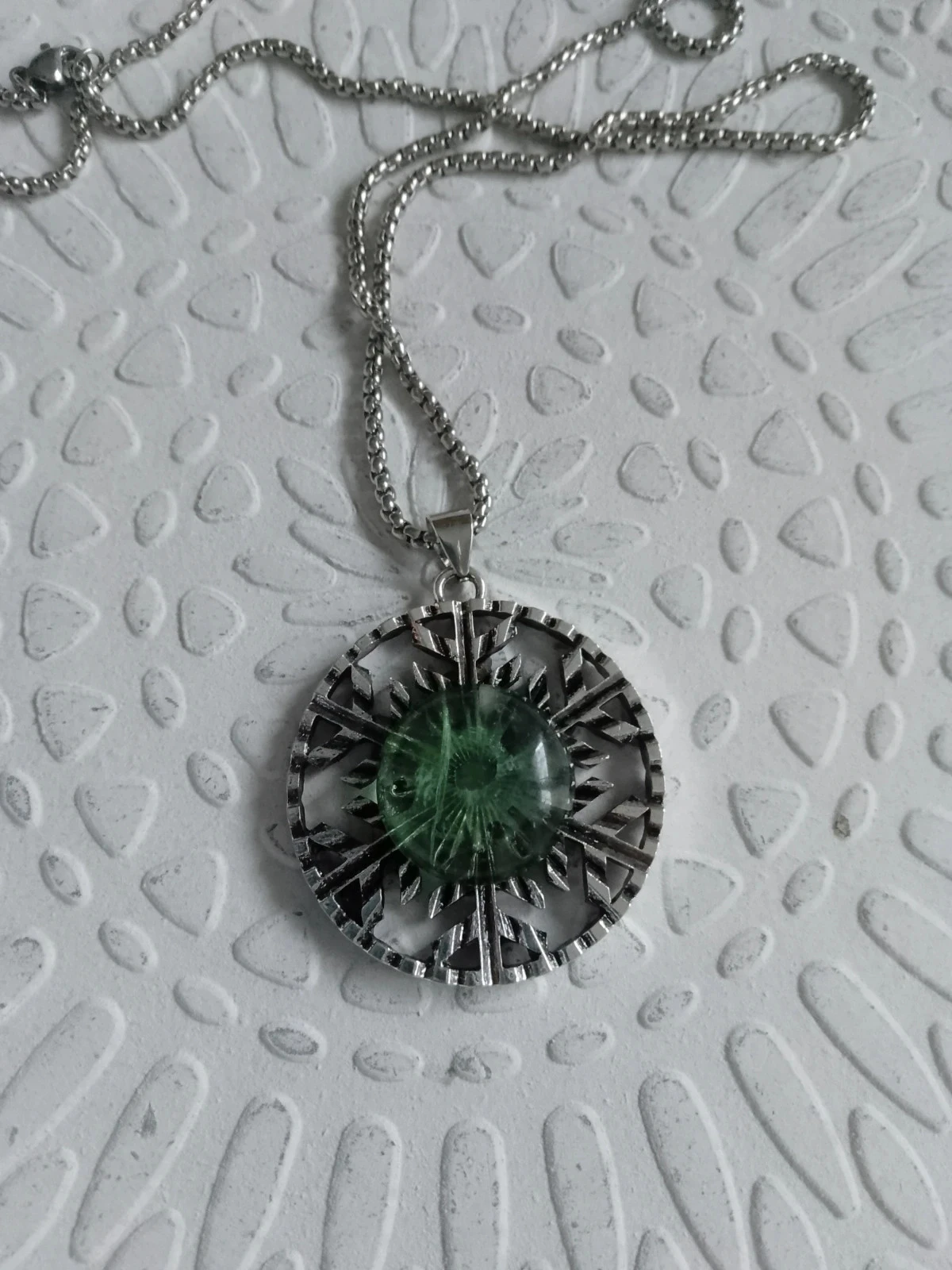 Colar floco e pedra de fluorita natural – photo 2